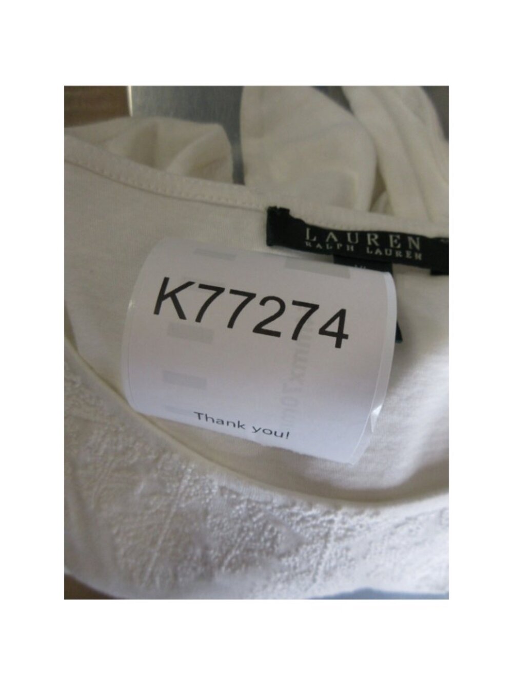 Lauren Ralph Lauren Top XL Blouse Front Tie  Embroidered Pullover * - Picture 13 of 13